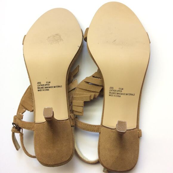 Genuine Suede Leather Fringe Studded Heels - Picture 6 of 6